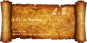Lám Barna névjegykártya