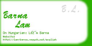 barna lam business card